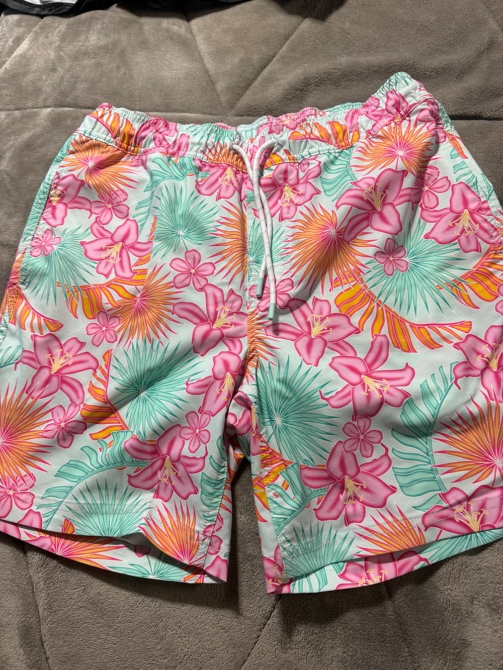 Sam’s club Men's Tropical Floral Swim Shorts - Pink & Mint